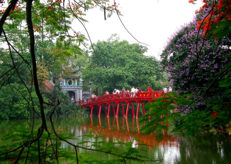 The Huc Bridge Hanoi (Bridge of the Rising Sun)